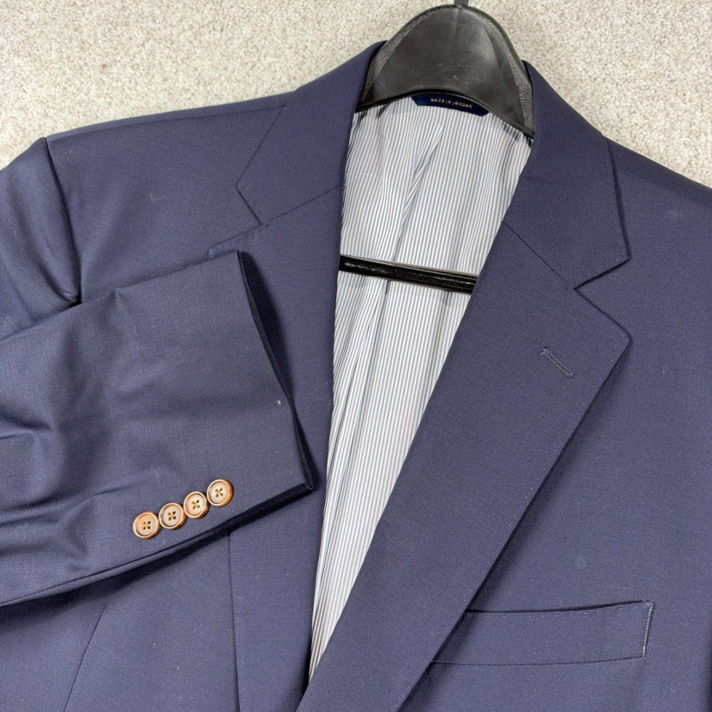 Brooks Brothers Blazer Men 46L Navy Blue Explorer Madison Fit Wool Blend Jacket